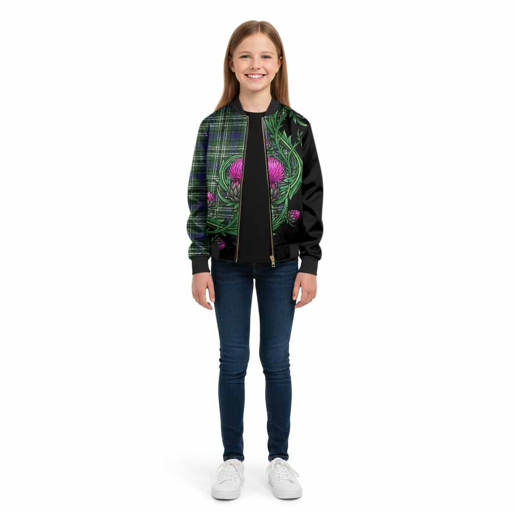 Blyth Tartan Kid Bomber Jacket Resilient Scottish Thistle - Tartan Vibes Clothing