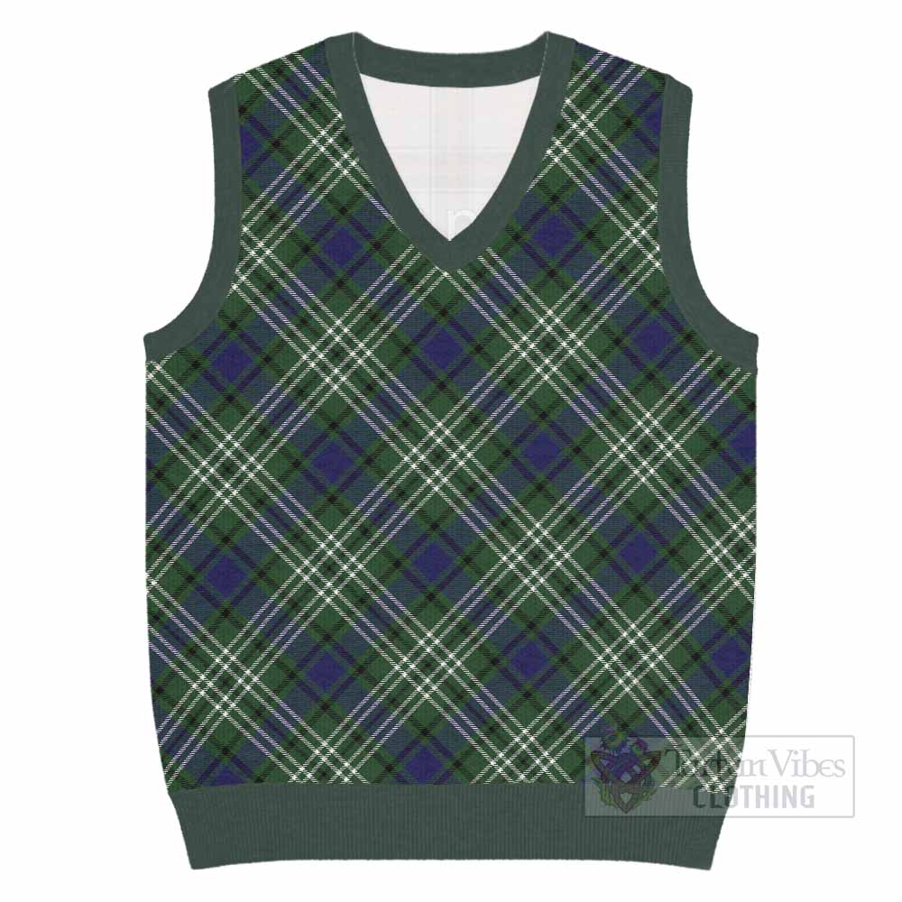 Blyth Tartan  Knitted V-Neck Vest Cross Style
