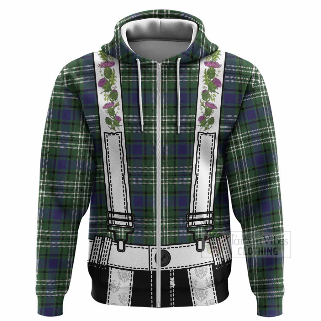 Blyth Tartan Lederhosen Costume Hoodie Scotland Thistle Floral