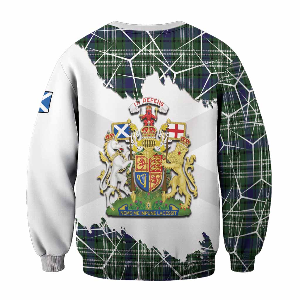 Blyth Tartan Sweatshirt with Family Crest and Lion Rampant Grunge Style