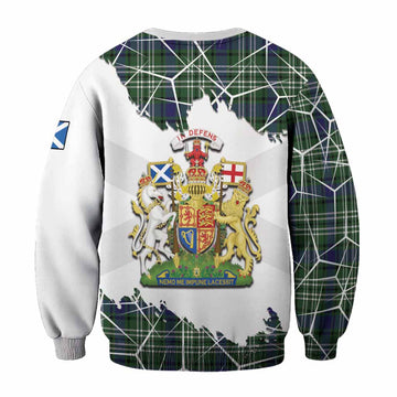 Blyth Tartan Sweatshirt with Family Crest and Lion Rampant Grunge Style