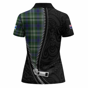 Blyth Tartan Women Polo Shirt New Zealand Pattern Unique Zipper Stylized