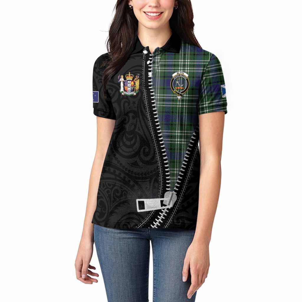 Blyth Tartan Women Polo Shirt New Zealand Pattern Unique Zipper Stylized
