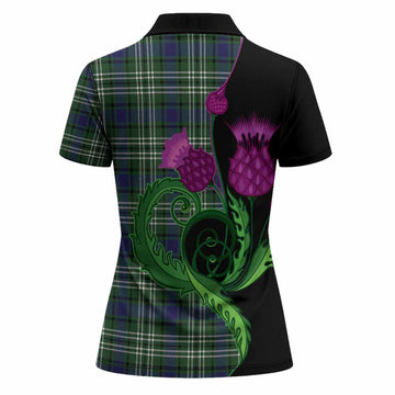 Blyth Tartan Women Polo Shirt Traditional Scottish Thistle
