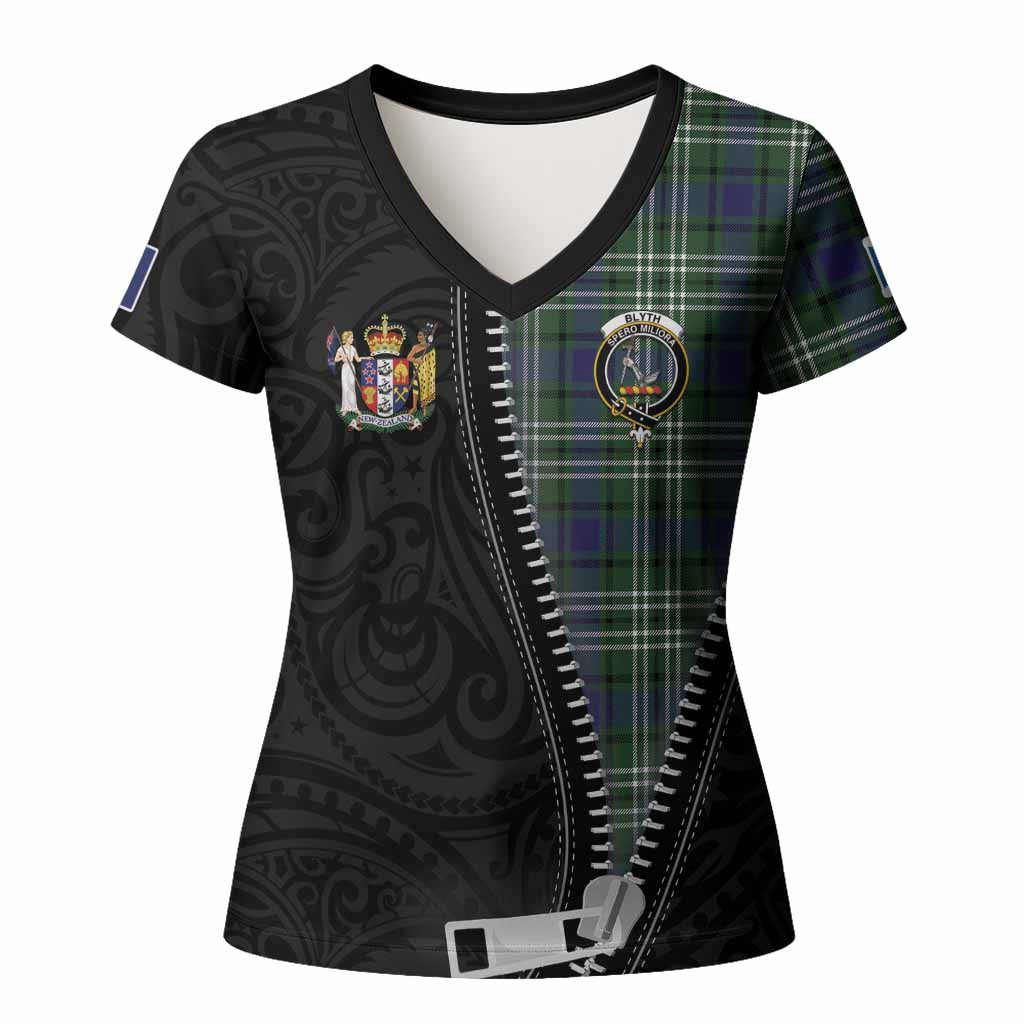 Blyth Tartan Women T shirt New Zealand Pattern Unique Zipper Stylized