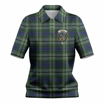 Blyth Tartan Women’s Polo Sweater Top with Family Crest