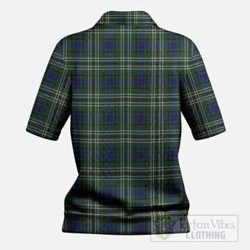 Blyth Tartan Women’s Polo Sweater Top with Family Crest