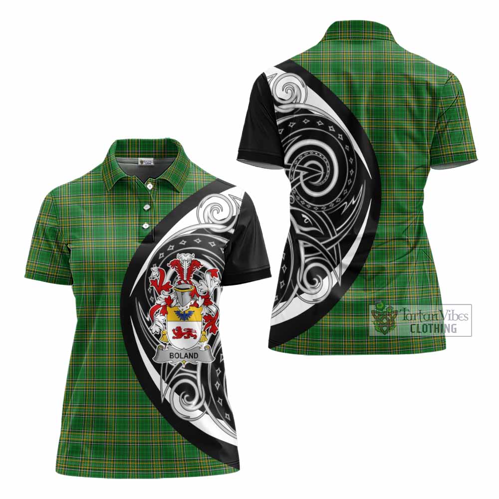 Tartan Vibes Clothing Boland Irish Clan Women's Polo Shirt Celtic Circle Style