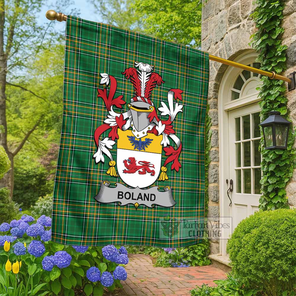 Boland Irish Clan Tartan Flag with Coat of Arms