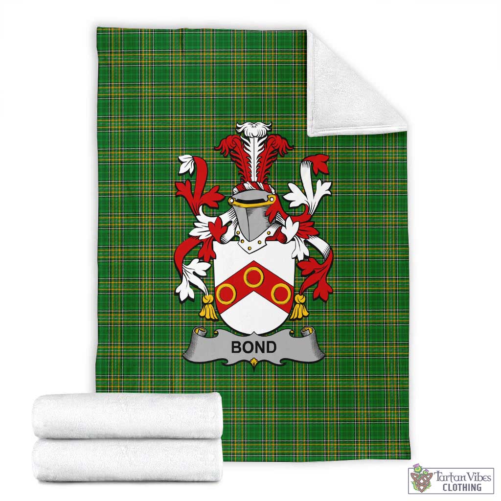 Bond Irish Clan Tartan Blanket with Coat of Arms X-Large 59 x 79 inches 150 x 200 cm - Tartan Vibes Clothing