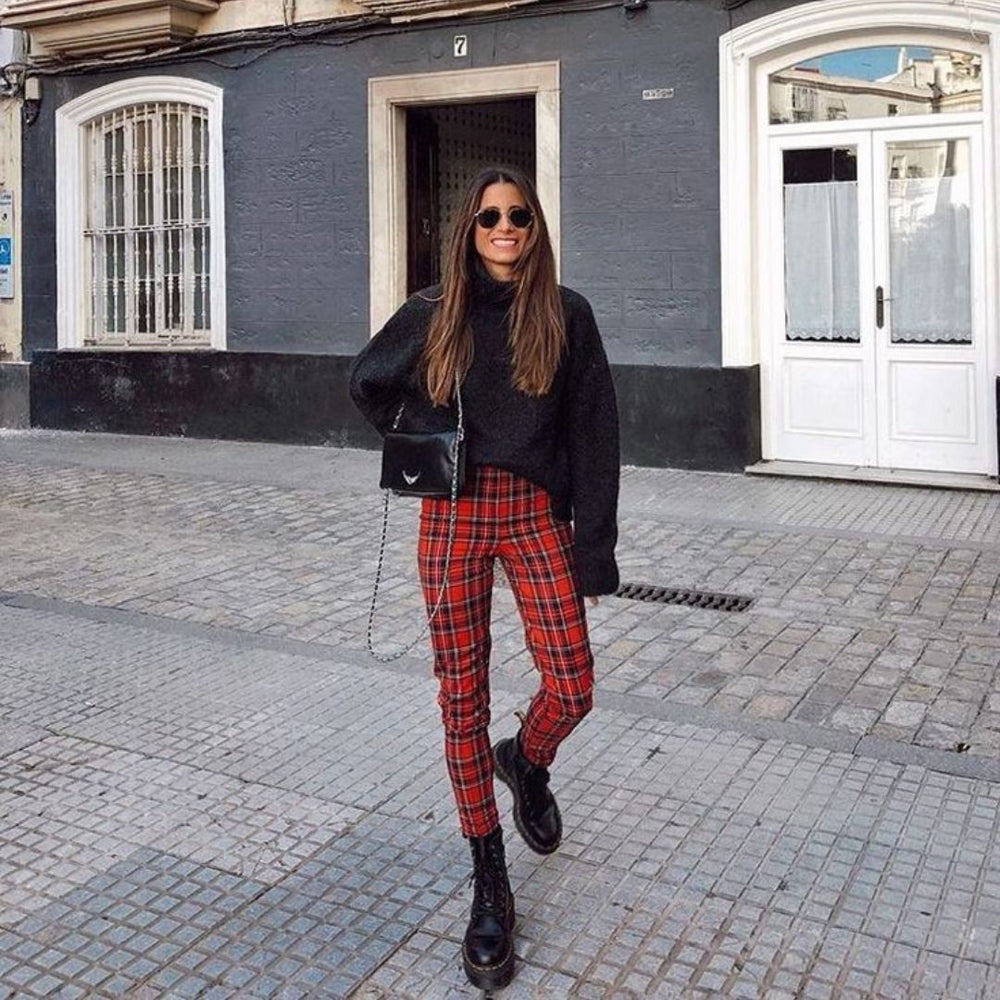 Boots with Tartan Plaid Pant