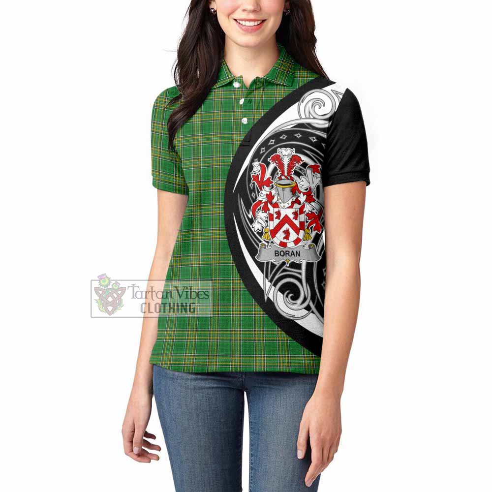 Tartan Vibes Clothing Boran Irish Clan Women's Polo Shirt Celtic Circle Style