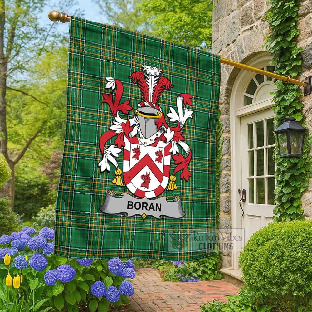 Boran Irish Clan Tartan Flag with Coat of Arms