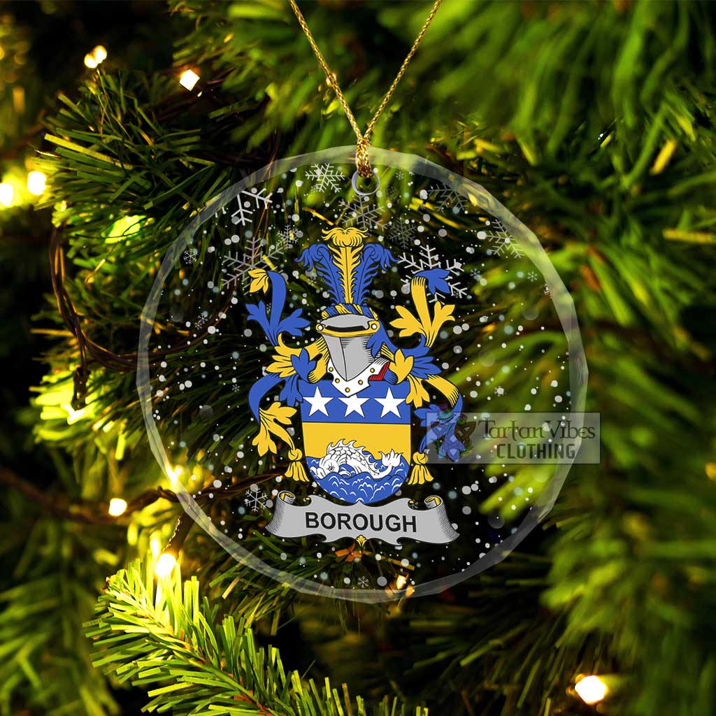 Tartan Vibes Clothing Borough Irish Clan Christmas Glass Ornament with Coat of Arms