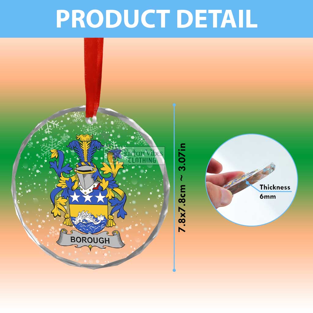 Tartan Vibes Clothing Borough Irish Clan Christmas Glass Ornament with Coat of Arms