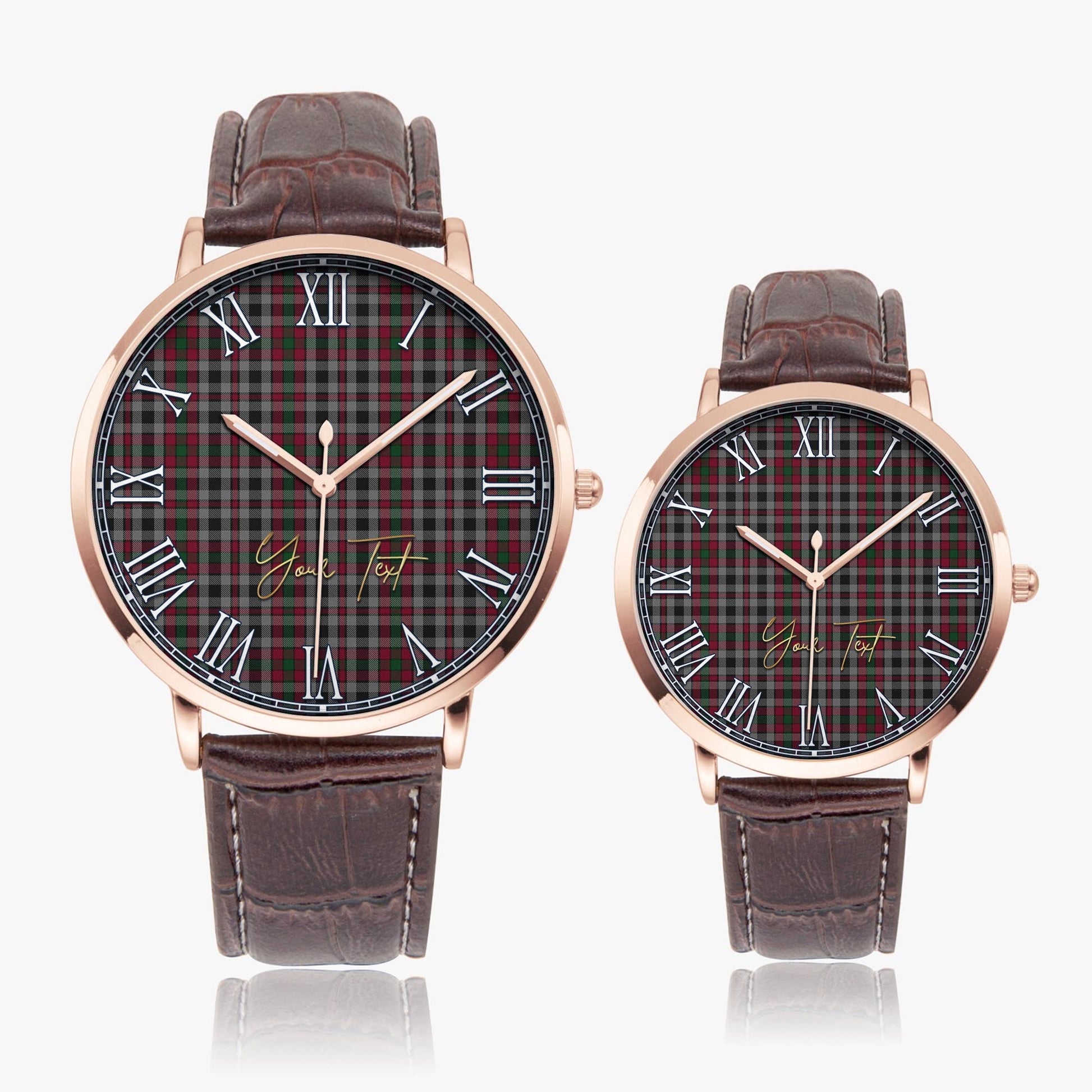 Borthwick Tartan Personalized Your Text Leather Trap Quartz Watch - Tartan Vibes Clothing