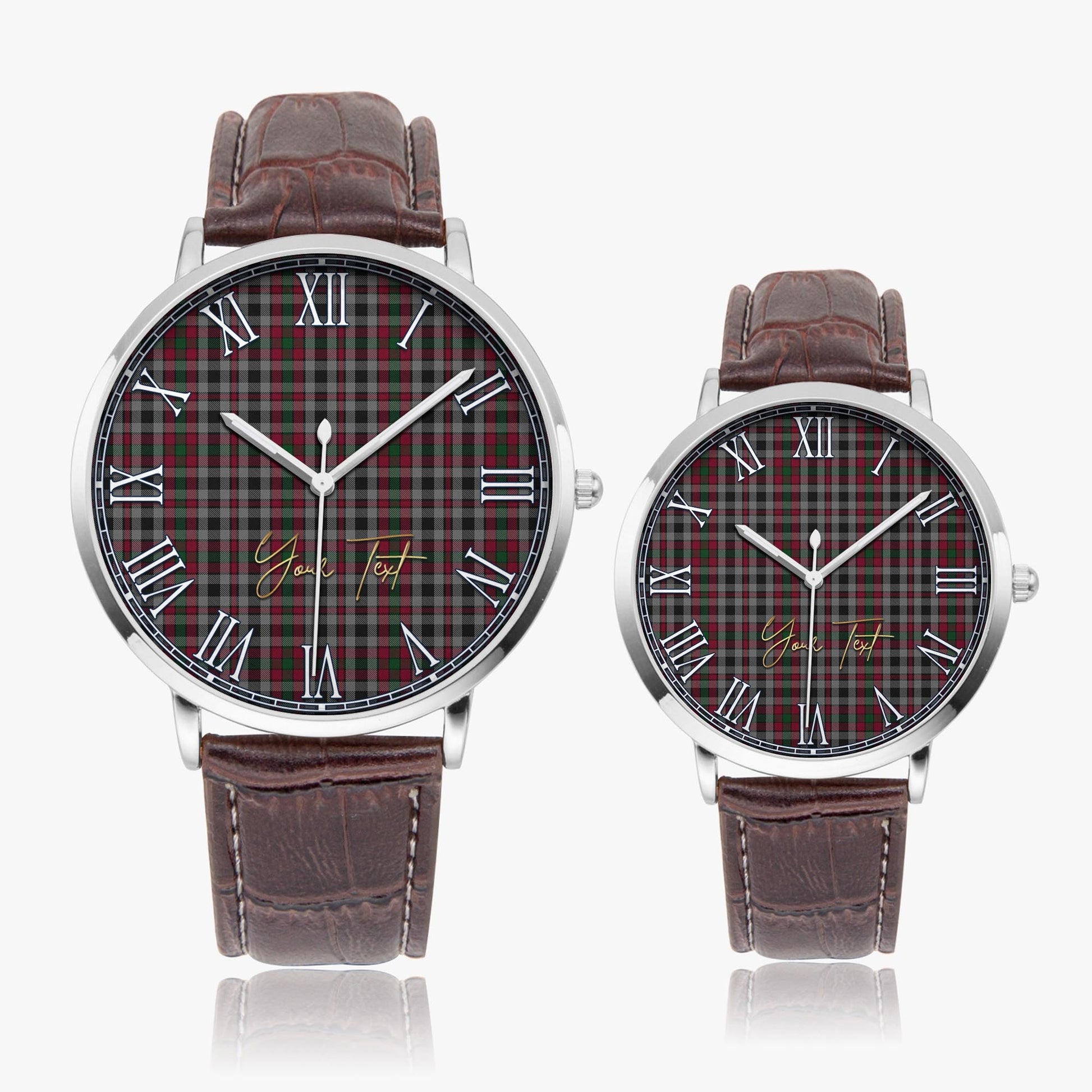 Borthwick Tartan Personalized Your Text Leather Trap Quartz Watch - Tartan Vibes Clothing