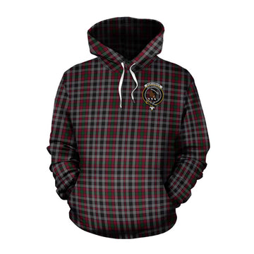 Borthwick Tartan Cotton Hoodie with Family Crest and Bearded Skull Holding Bottles of Whiskey Pullover Hoodie XS - Tartan Vibes Clothing