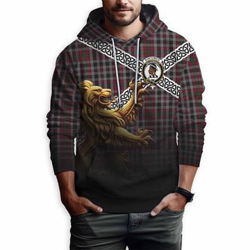 Borthwick Crest Tartan Hoodie with Golden Lion Emblem Celtic Style Pullover Hoodie - Tartan Vibes Clothing