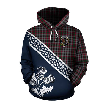 Borthwick Tartan Cotton Hoodie Featuring Thistle and Scotland Map Pullover Hoodie XS - Tartan Vibes Clothing