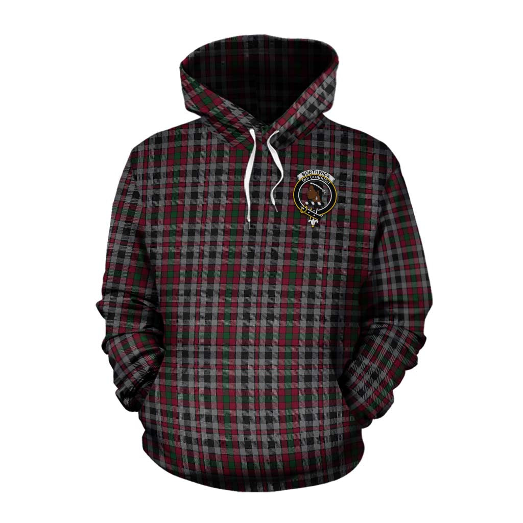 Borthwick Tartan Cotton Hoodie with Family Crest Celtic Skull Style Pullover Hoodie XS - Tartan Vibes Clothing