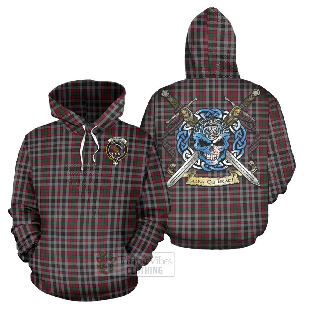Borthwick Tartan Hoodie with Family Crest Celtic Skull Style Zip Hoodie - Tartan Vibes Clothing
