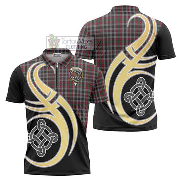 Borthwick Tartan Zipper Polo Shirt with Family Crest and Celtic Symbol Style Unisex - Tartan Vibes Clothing
