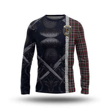 Borthwick Tartan Long Sleeve T-Shirt with Family Crest Cross Sword Thistle Celtic Vibes Unisex - Tartan Vibes Clothing