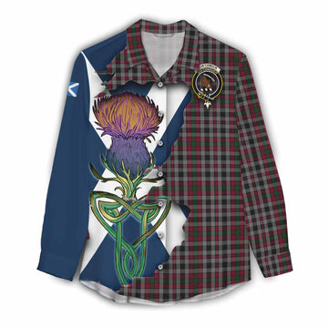 Tartan Vibes Clothing Borthwick Tartan Family Crest Women's Casual Shirt Scottish Thistle Celtic Inspired