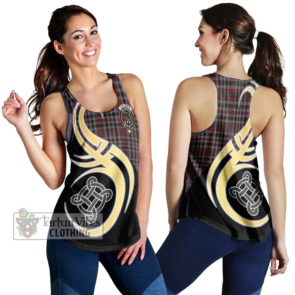 Borthwick Tartan Women's Racerback Tanks with Family Crest and Celtic Symbol Style 4XL - Tartan Vibes Clothing