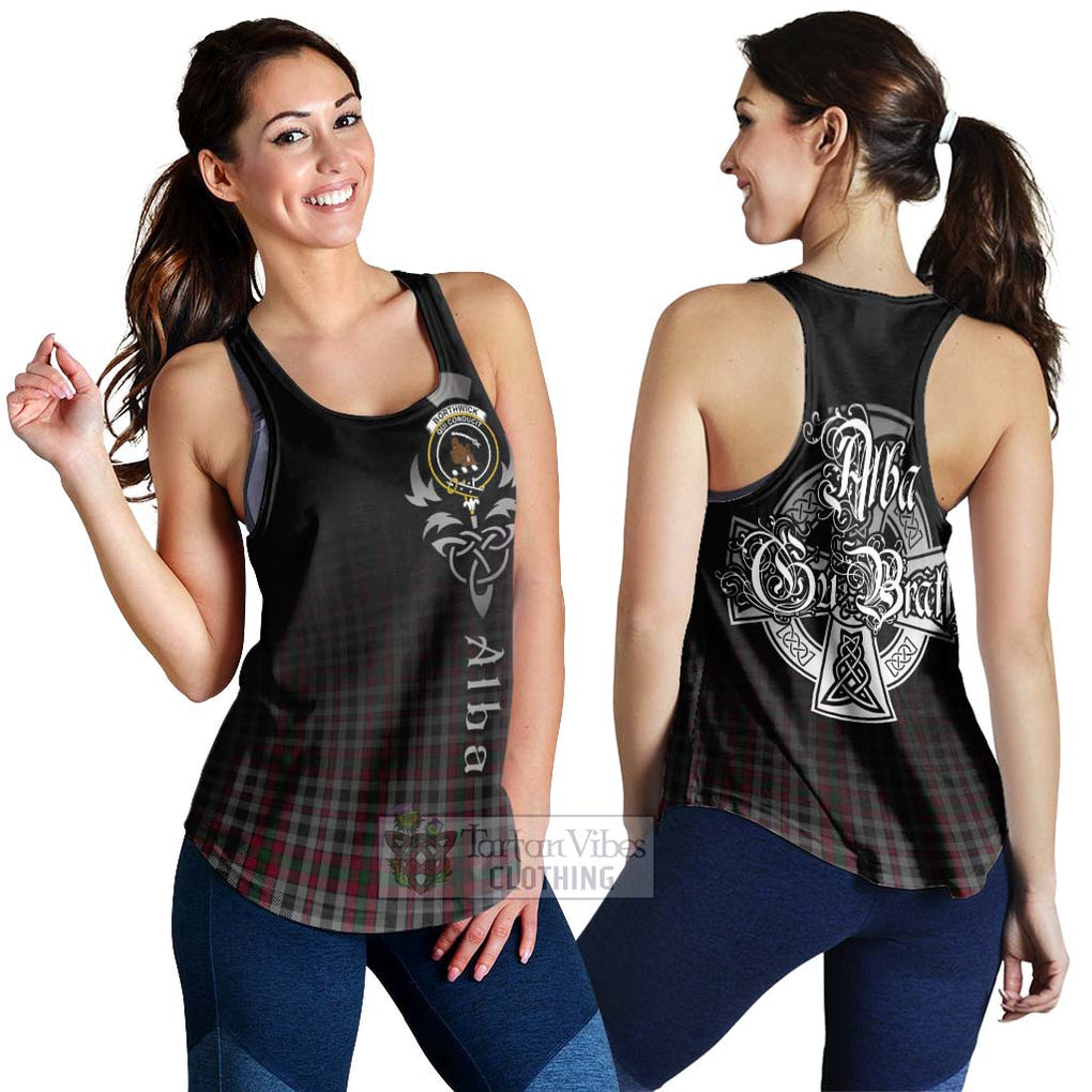 Borthwick Tartan Women's Racerback Tanks Featuring Alba Gu Brath Family Crest Celtic Inspired 4XL - Tartan Vibes Clothing