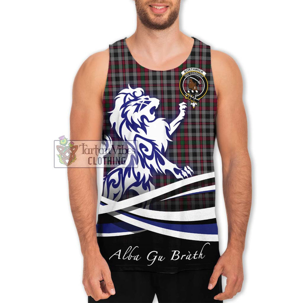Borthwick Tartan Men's Tank Top with Alba Gu Brath Regal Lion Emblem Men - Tartan Vibes Clothing