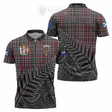 Borthwick Crest Tartan Zipper Polo Shirt with New Zealand Silver Fern Half Style Unisex - Tartan Vibes Clothing