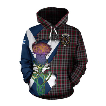 Tartan Vibes Clothing Borthwick Tartan Family Crest Cotton Hoodie Scottish Thistle Celtic Inspired