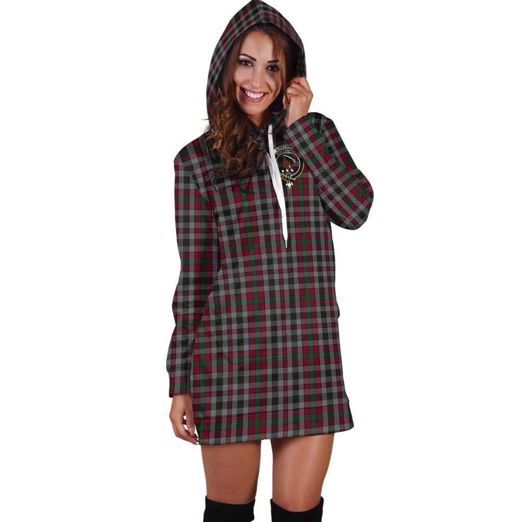Borthwick Tartan Hoodie Dress with Family Crest - Tartan Vibes Clothing