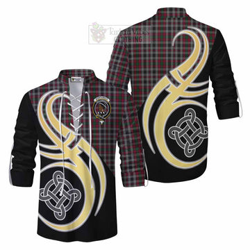 Borthwick Tartan Ghillie Kilt Shirt with Family Crest and Celtic Symbol Style Men - Tartan Vibes Clothing