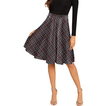 Borthwick Tartan Melete Pleated Midi Skirt Cross Style