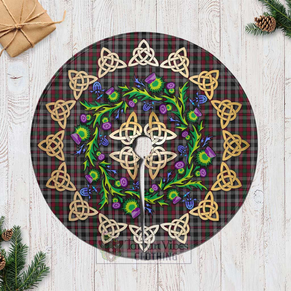 Borthwick Tartan Christmas Tree Skirt with Thistle Celtic Knot Style Casual Tree Skirts - Tartan Vibes Clothing