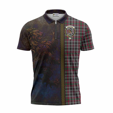 Borthwick Tartan Family Crest Zipper Polo Shirt Alba Gu Brath Be Brave Lion Ancient Style Unisex - Tartan Vibes Clothing