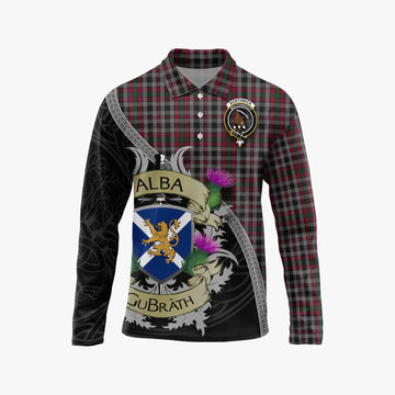 Borthwick Tartan Family Crest Long Sleeve Polo Shirt Lion Rampant Royal Thistle Shield Celtic Inspired Unisex - Tartan Vibes Clothing