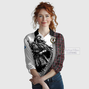 Borthwick Tartan Clan Crest Women's Casual Shirt with Highlander Warrior Celtic Style Female - Tartan Vibes Clothing