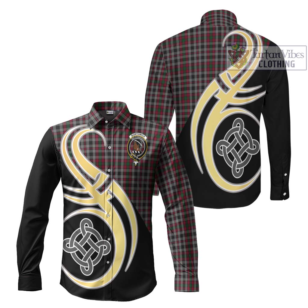 Borthwick Tartan Long Sleeve Button Shirt with Family Crest and Celtic Symbol Style Men's Shirt S - Tartan Vibes Clothing