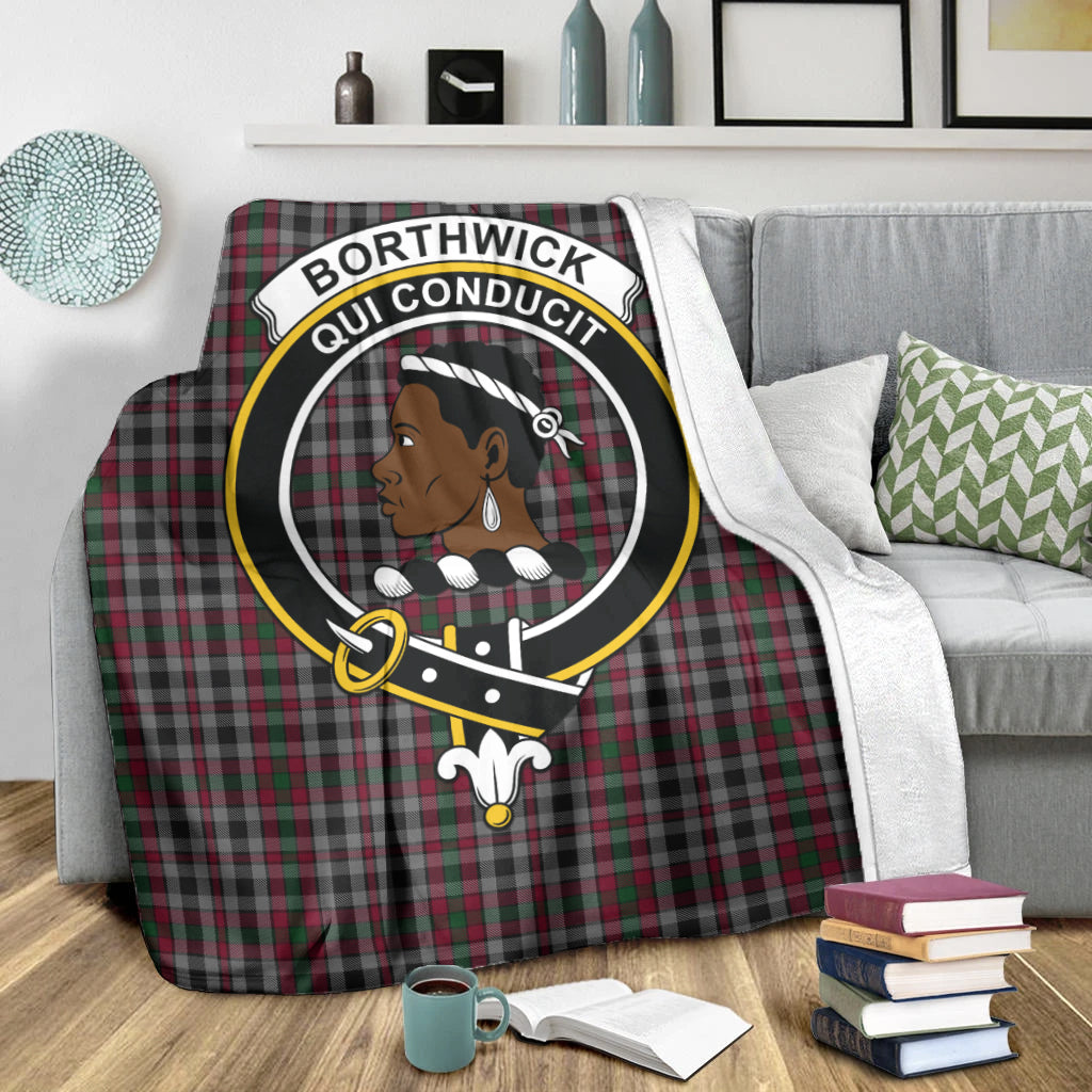 Borthwick Tartan Blanket with Family Crest X-Large 59 x 79 inches 150 x 200 cm - Tartan Vibes Clothing