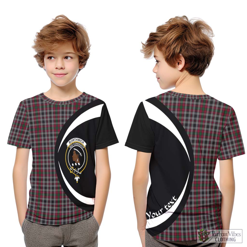 Borthwick Tartan Kid T-Shirt with Family Crest Circle Style Youth XL Size14 - Tartan Vibes Clothing
