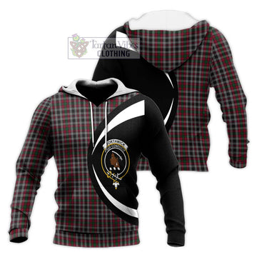Borthwick Tartan Knitted Hoodie with Family Crest Circle Style Unisex Knitted Pullover Hoodie - Tartan Vibes Clothing