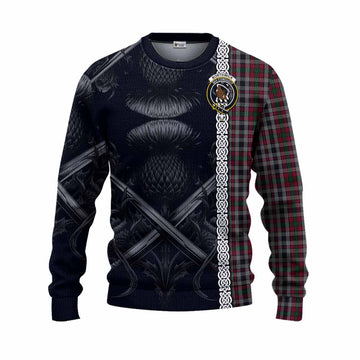 Borthwick Tartan Knitted Sweater with Family Crest Cross Sword Thistle Celtic Vibes Unisex - Tartan Vibes Clothing