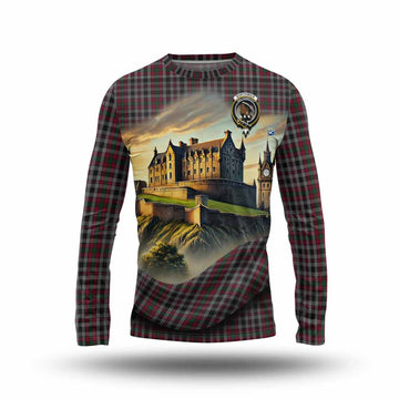 Tartan Vibes Clothing Borthwick Tartan Family Crest Long Sleeve T-Shirt with Scottish Ancient Castle Style