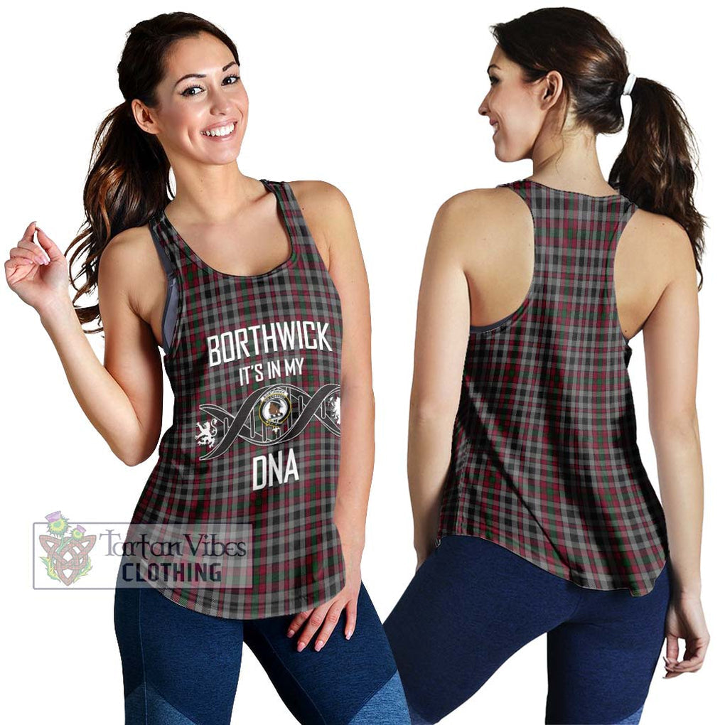 Borthwick Tartan Women's Racerback Tanks with Family Crest DNA In Me Style 4XL - Tartan Vibes Clothing