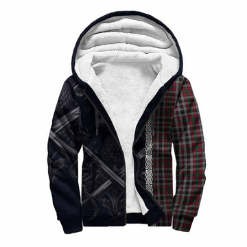 Borthwick Tartan Sherpa Hoodie with Family Crest Cross Sword Thistle Celtic Vibes Unisex S - Tartan Vibes Clothing