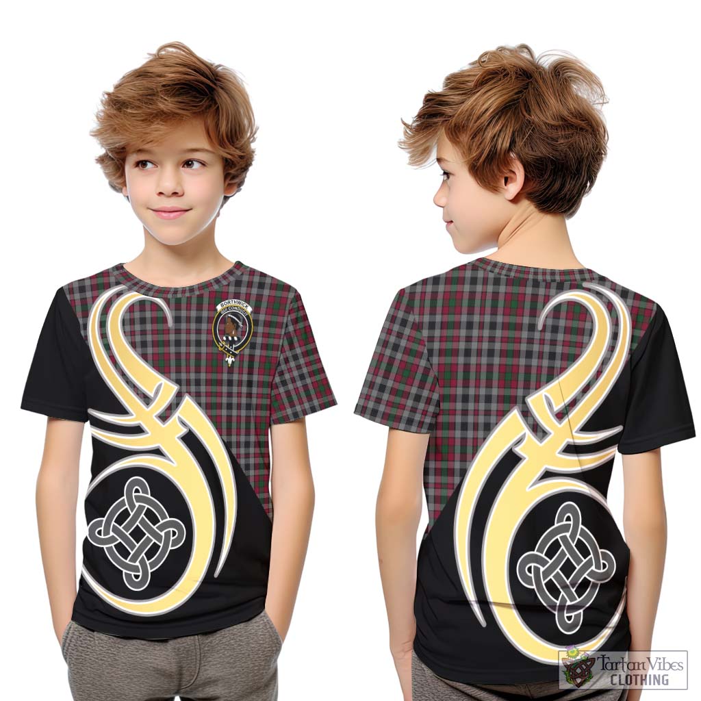 Borthwick Tartan Kid T-Shirt with Family Crest and Celtic Symbol Style Youth XL Size14 - Tartan Vibes Clothing